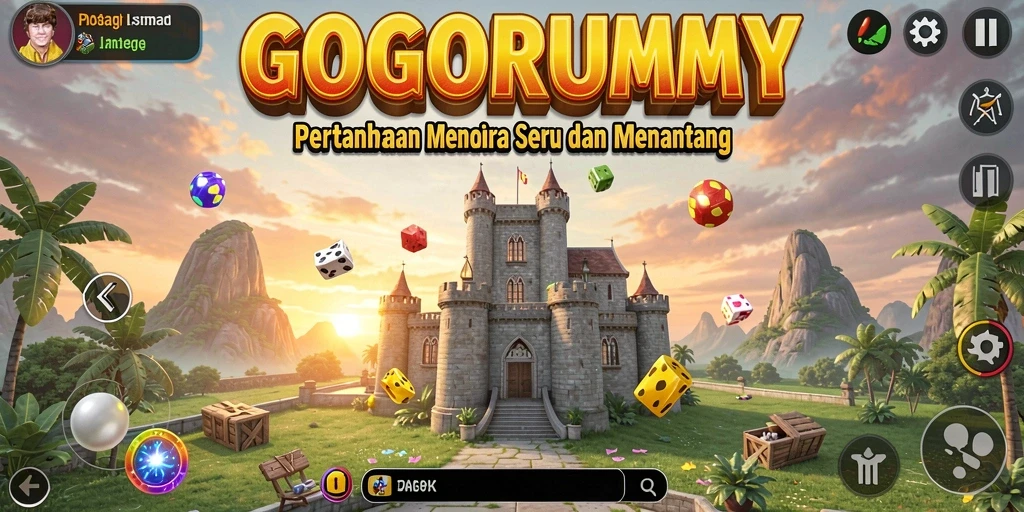 Screenshot GOGORUMMY memperlihatkan gameplay Tower Defense yang seru.