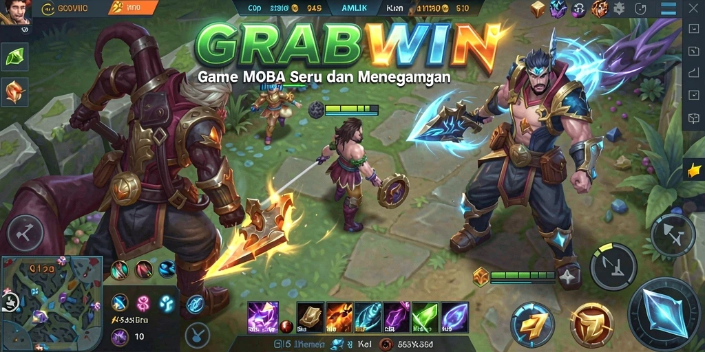 Tangkapan layar menampilkan aksi seru gameplay MOBA