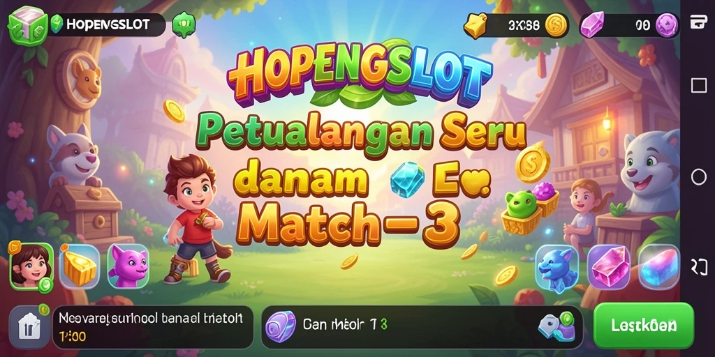 Tampilan gameplay HOPENGSLOT yang penuh warna dan menyenangkan.