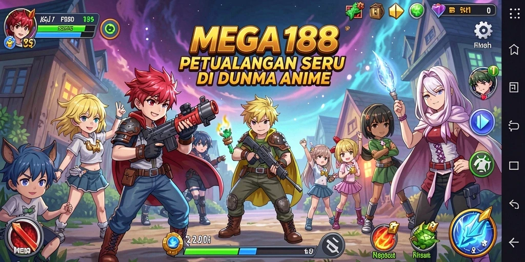 Tampilan menangkap aksi seru karakter Anime dalam game.