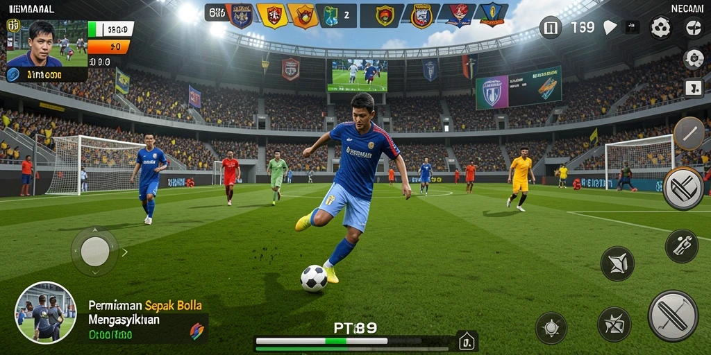 Tangkap momen seru gameplay PT89 dalam pertandingan sepak bola.